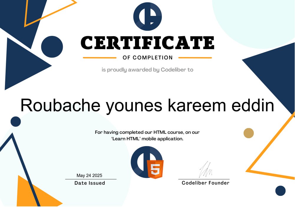 HTML Certificate